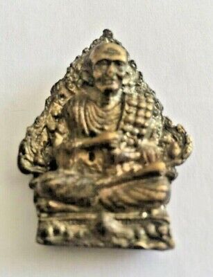 Figure Plate Votive Buddha Bonze Pendant Amulet Bronze Thailand T108