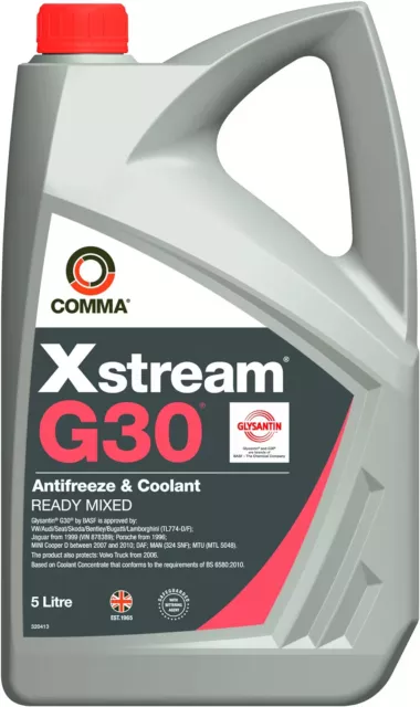 Comma XSM5L Xstream G30 Antifreeze and Coolant Ready Mixed, 5 Liter