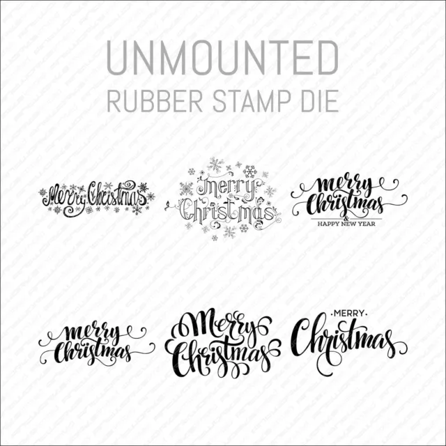 Merry Christmas -  Large Unmounted Rubber Stamp Die - Card Making