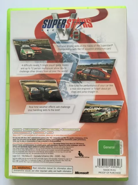 Superstars V8 Racing - Microsoft Xbox 360 Games PAL AUS 2