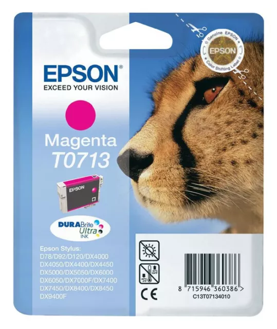 EPSON T0713 TINTE PATRONEN Stylus SX100 SX105 SX110 SX115 SX200 SX205 SX210SX215