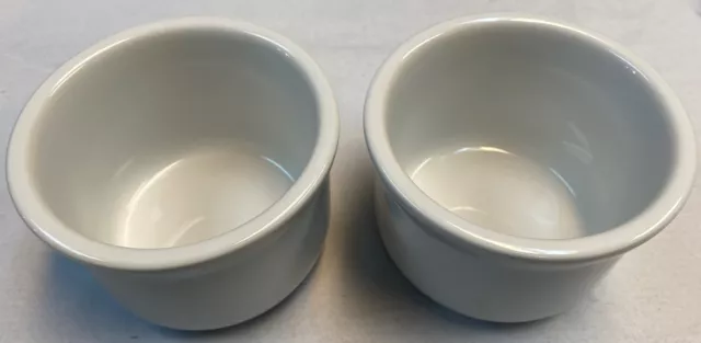 Vintage CORDON BLEU  White STONEWARE CHILI SOUP/DIP BOWLS - set of 2