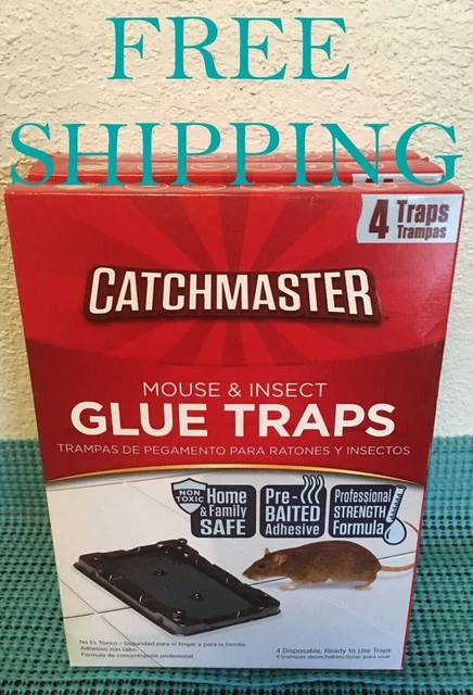 LOT of 3 ~~~ Small Mouse & Insect GLUE TRAPS ~~~ 4 Traps Per Box ( 5" x 7" )