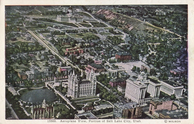 Aerial View of Salt Lake City, Utah UT - Vintage Postcard