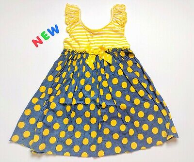 Toddler Kids Girls Clothes 4 - 6X NWT Good Lad Pink Yellow Dot Swing Dress