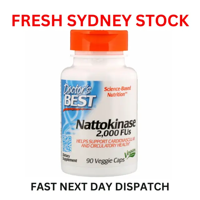 Doctors Best Nattokinase 2,000 FUs 90 Veggie Caps Circulatory Health