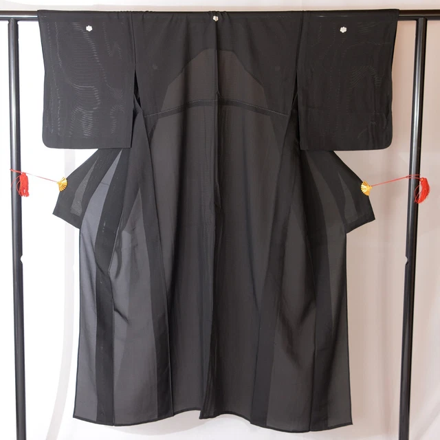 Kimono Japanese Vintage Silk Traditional Japanese Mourning Robe 47.87 inch used