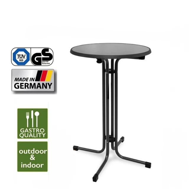 KESSER® Gastro Stehtisch Klappbar Bistrotisch | Pulverbeschichtete Edelstahlplatte