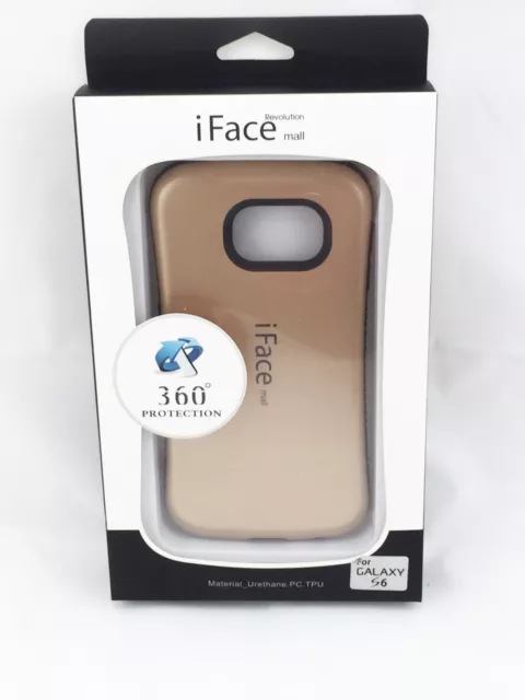 iFace Shockproof Heavy Back Skin Hard Case Cover for Samsung Galaxy S6 Gold