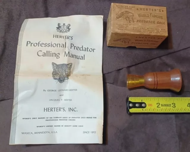 Herter's World Famous Predator Call Imitates The Death Rabbit Scream, W/ Box Herter's World Famous Predator Call Imitates The Death Rabbit Scream, W/ Box