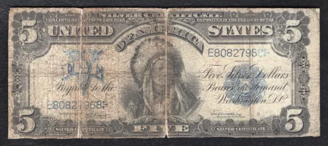 Fr. 275 1899 $5 Five Dollars “Chief” Silver Certificate Currency Note