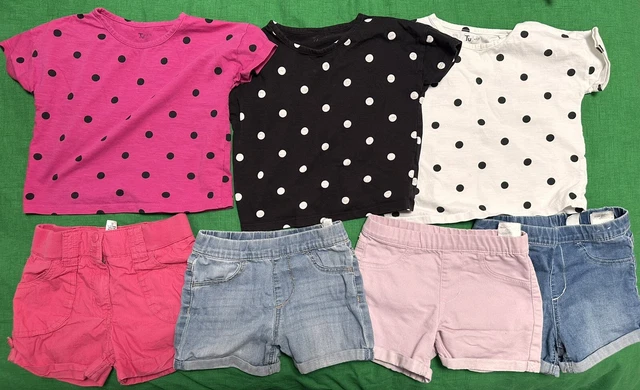 Bundle 14x Girls Aged 6-8 Clothes Inc Dress, Pinafore, Shorts, Skirt, Tops