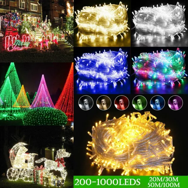 Plug In 20M/30M/100M LED String Fairy Lights Indoor/Outdoor Xmas Wedding Party