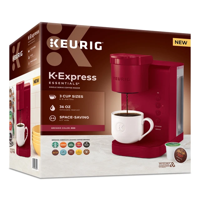KEURIG KEXPRESS ESSENTIALS SingleServe KCup Pod Coffee Maker, Red