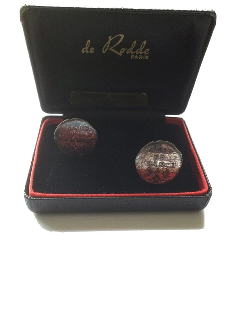 Boutons De Manchette Anciens En Argent Poinçonné - Années 60/70, Poids 12,20 G - Occasion Très Bon état