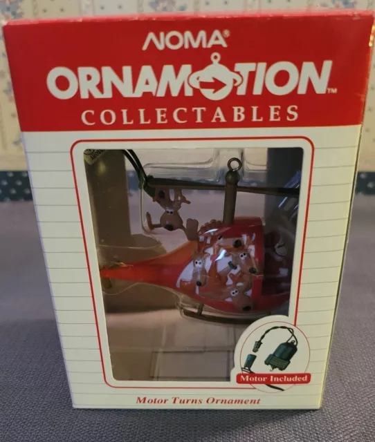 NEW Noma Ornamotion Kringle Kopter Santa Helicopter Rotating Christmas Ornament!