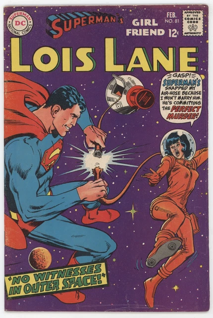 Superman Girlfriend Lois Lane 81 DC 1968 FN Neal Adams Outer Space Murder Psycho