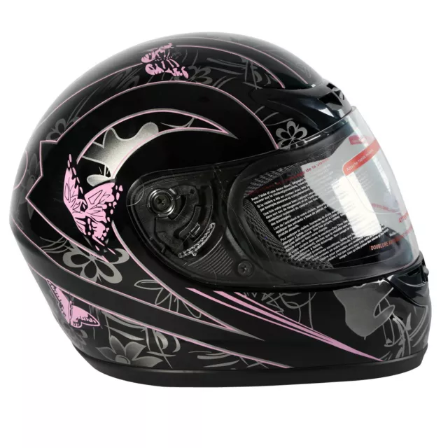 DOT ADULT Butterfly Motorcycle Street Full Face Helmet Size S M L XL XXL Black 3