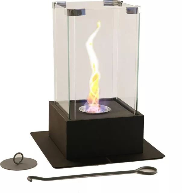 Bio Ethanol Burner Tornado Black Fireplace Glass Burner Fire Bioethanol Flame