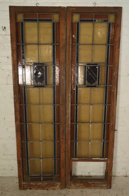 Vinatge American Stained Glass Window Panels (1869)NS