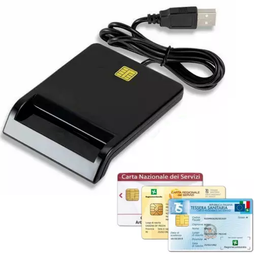 Lettore smart card e carta d'identità elettronica CIE 3.0 contactless USB  Hamlet HUSCR-NFC su