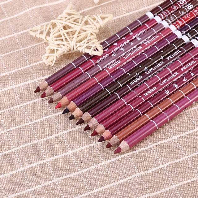 12PCS Liscio Lip Liner Matite Labbro Di Trucco Set Per Delle Signore Ragazze