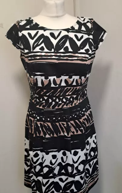 Marks and Spencers Per Una Patterned Summer Dress Uk 12 Bust 38" Wedding Guest