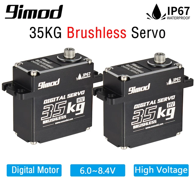 ANNIMOS Set van 2 RC Servo 35KG besturing digitale motor 7.4V volledig metalen versnelling hoog koppel waterdicht voor DIY robot RC auto's