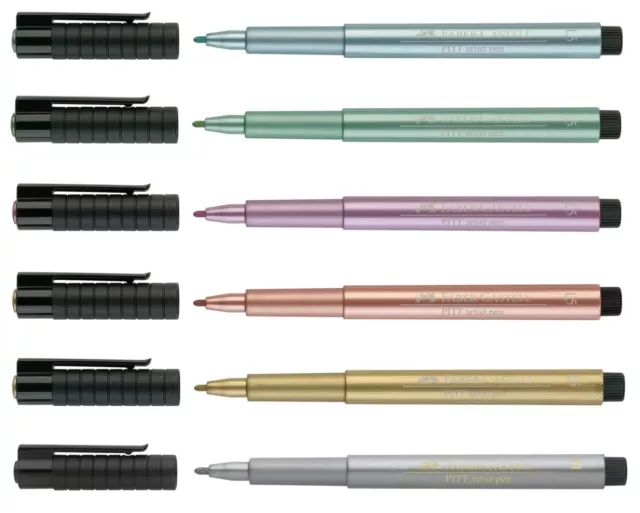 FABER CASTELL PITT Artist Pen metallic glitzer 6 Farben