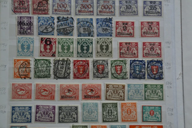 Danzig Stamps Mint MH & Used 1 Album Page no doubles #1 3