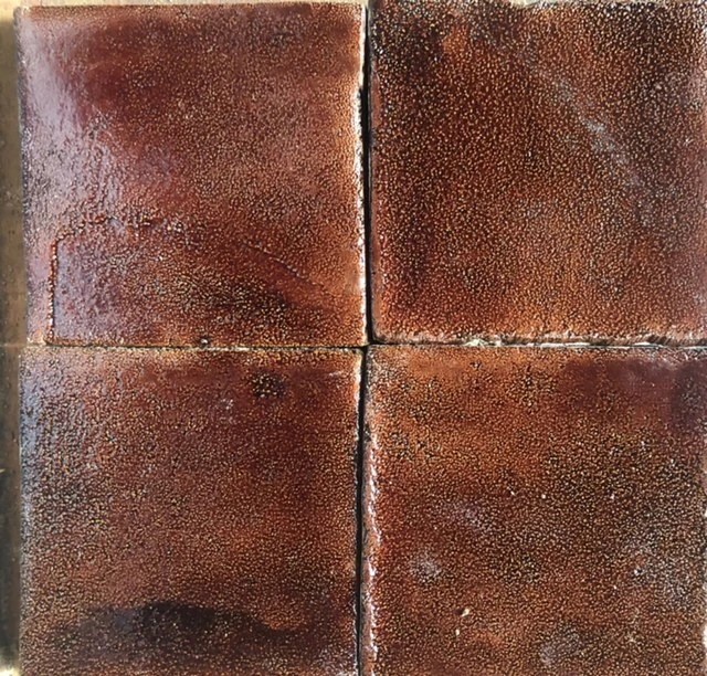 4x4 Cottage Craft Tile Arts and Crafts Brown Kitchen Fireplace Wall Tile 18pcs