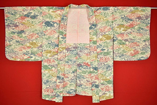 Vintage Japanese Kimono Silk Antique BORO HAORI Kusakizome Dyed/B682/490