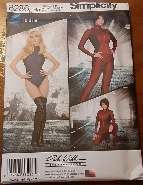 Simplicity Pattern CosPlay Costume 8286 Leotard Jumpsuit Black Widow Psylocke