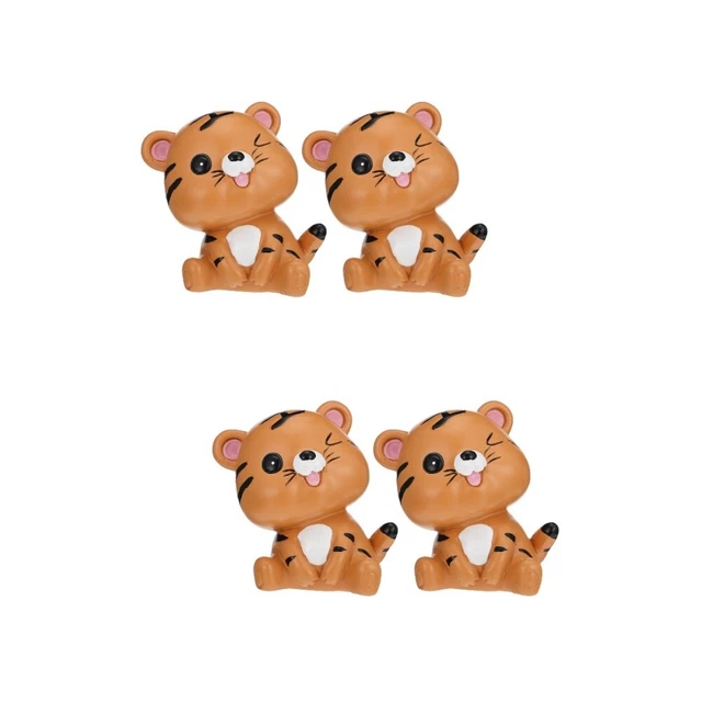 4 Pcs Ornement Tigre Résine Sculpture Du Zodiaque Statuette