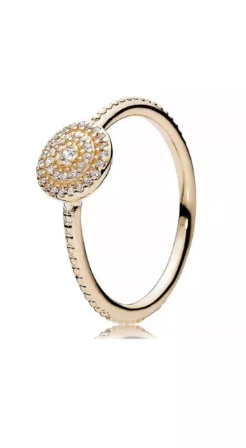 GENUINE PANDORA 14CT Gold Elegant Sparkle Ring 150184CZ G585