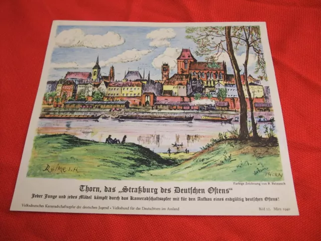 Werbung Reklame Flyer Bild VDA Wehrmacht 2.Wk Tohrn d Straßburg d deut Osten ´40