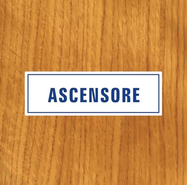 Targhetta Adesiva "Ascensore" Segnaletica Di Servizio, Info Sicurezza, Sticker