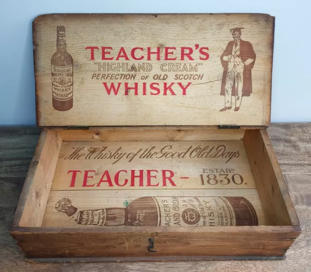 Teacher's Whisky Vintage Wooden Case Gift Box Whiskey Decorative Home Bar