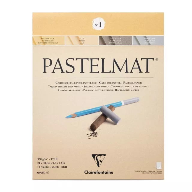 Clairefontaine - Ref 96017C - Pastelmat Pastel Card Pad No.1 (12 Sheets) - 360gs