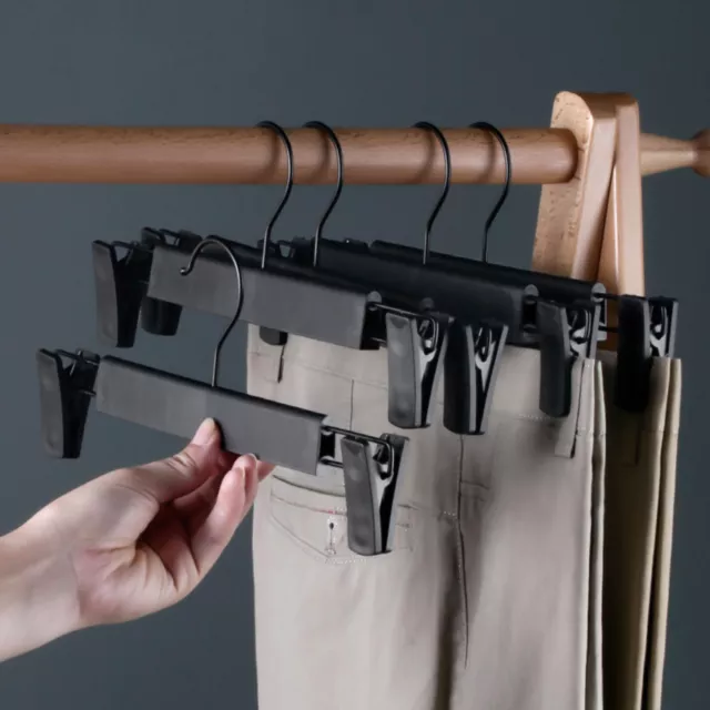 80 Strong Pants Hangers Adjustable Clip Nonslip For Trousers Skirt Dress Slacks 3