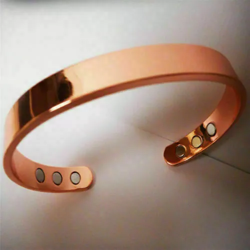 Pure Copper Bracelet Magnetic Arthritis Therapy Energy Healing Pain Relief Gift