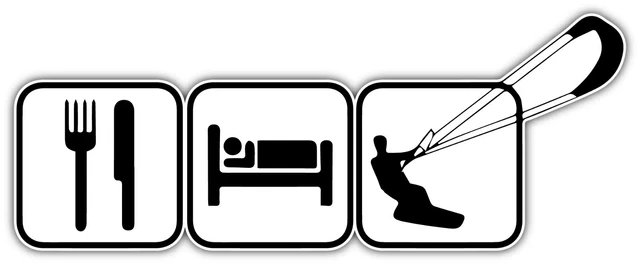 Kiteboarding Kitesurfing Funny Car Bumper Window Notebook Sticker Decal 7"X3"