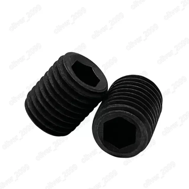 Black Steel 12.9 Hex Socket Set Screws Flat Point Grub Screws DIN913 M2.5-M16 2