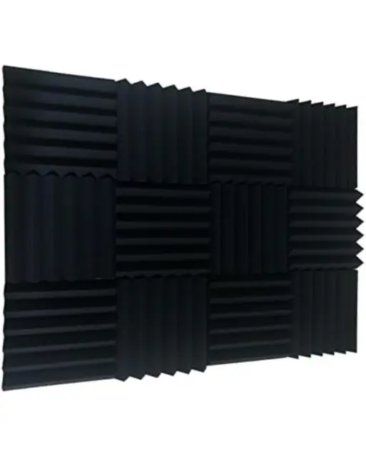 Confezione da 12 pannelli a parete assorbimento acustico cuneo studio schiuma 2x12x12 pollici