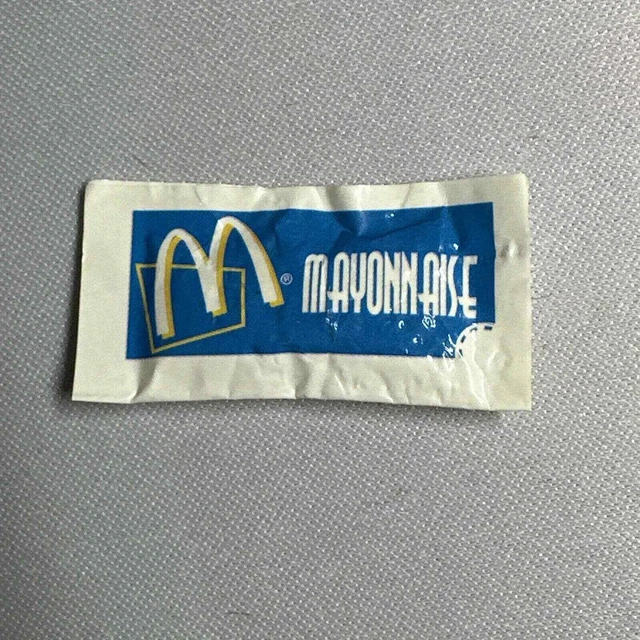 MCDONALD'S PLAY PRETEND Food Drive Thru Vintage Mayonnaise Mayo Packet
