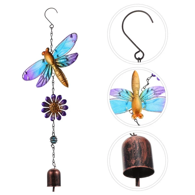 2 stücke Libelle Wind Pime Kreative Windglocke Outdoor Hängende Dekor (bunt)