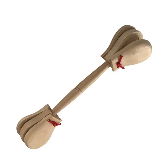 Double Castanets Wooden Percussion Hand Musical Instrument Noon Board