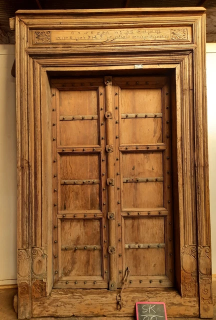 1880's  Robust Indian Teak Rajasthani Entrance Door