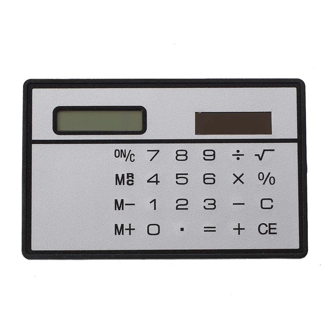 2X(Calculatrice solaire en forme de carte Blanc Q3R3)9854