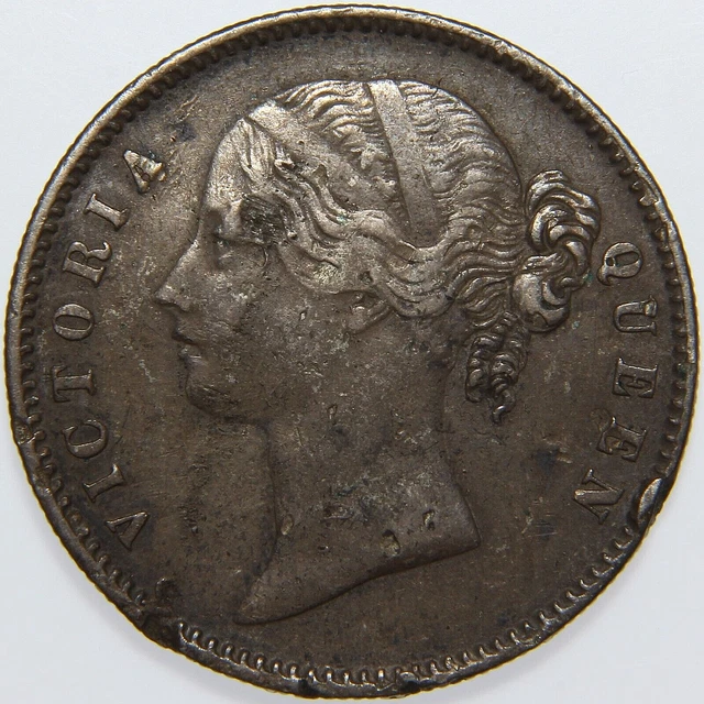 1840 India 1 Rupee East India Company, Damaged, -K1281-